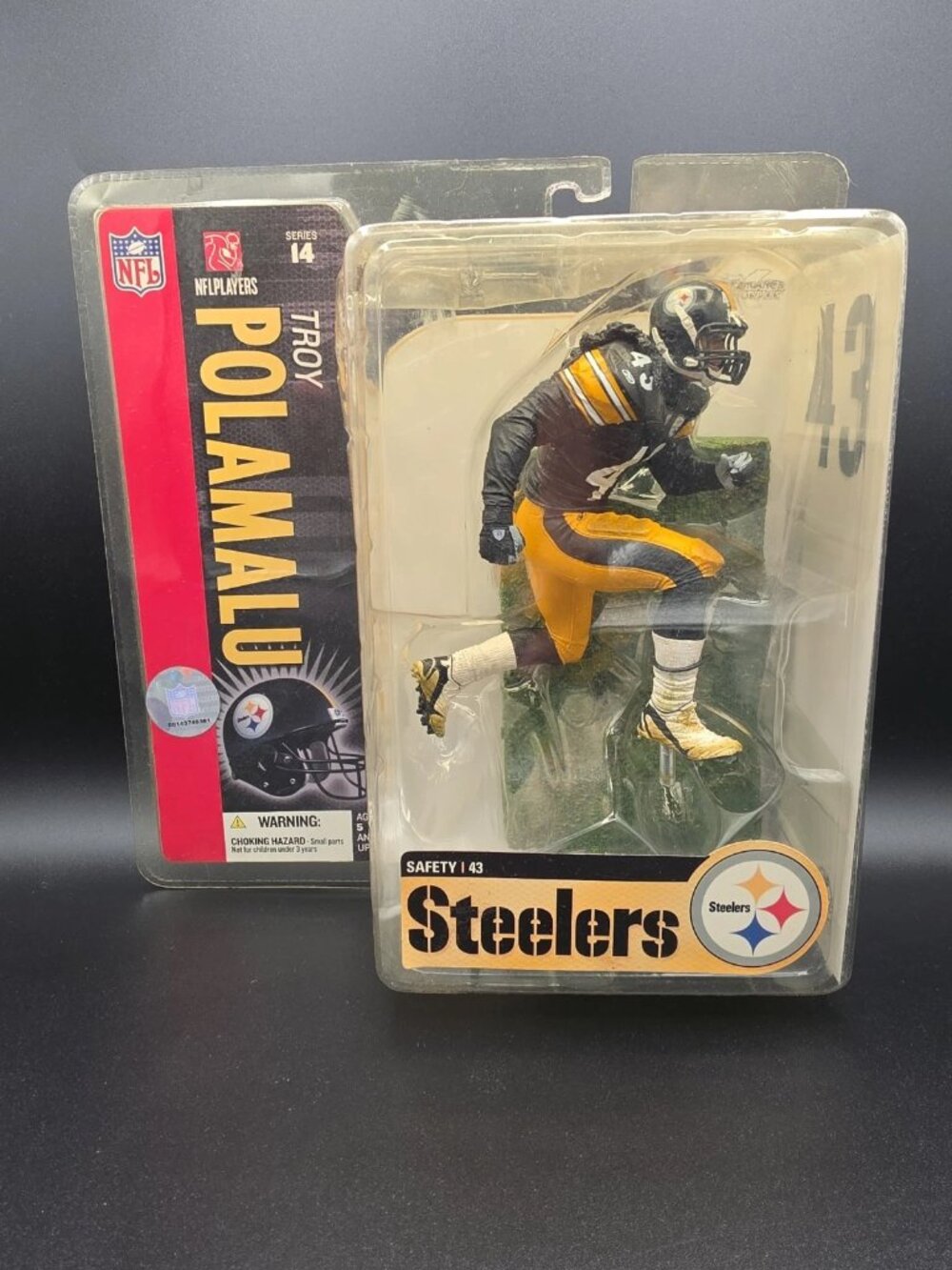 NFL Action Figure TROY POLAMALU Steelers Series 14 2006 Mcfarlane - Box Damage